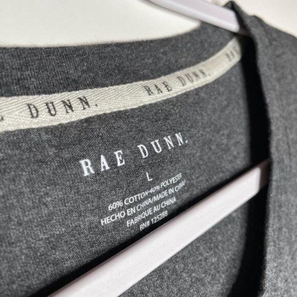 Rae Dunn Womens Top Size L Gray Short Sleeve Pullover T-Shirt Unlined Casual - Picture 3 of 9